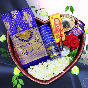 ব্লু কাতান শাড়ি